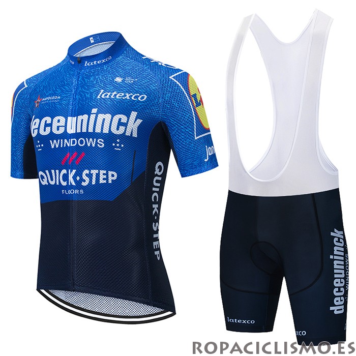 2021 Maillot Deceuninck Quick Step Tirantes Mangas Cortas Azul Violeta